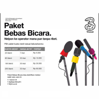 Paket Telp & SMS Three - Paket Nelpon - Three Pkt Nelpon 20mnt 7hr AllOp